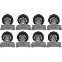 Kit 8 Rodízios Placa Fixa s/ Trava p/ Móveis 2Pol BP 40kg