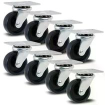 Kit 8 Rodízios Série Leve 10 1.5/8" 41mm Placa - Polipropileno 160kg - Colson - 2797 Kit 8 Rodízios Série Leve 10 1.5/8" 41mm Placa - Polipropileno 160kg - Colson - 2797