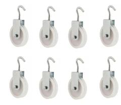 KIT 8 ROLDANA PLASTICA NYLON PARA VARAL 8cm COM GANCHO REFORÇADA