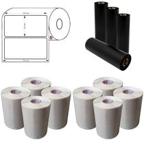 KIT 8 Rolos Etiqueta Couché 100x50mm e 4 Ribbons Cera KIT 8 Rolos Etiqueta Couché 100x50mm e 4 Ribbons Cera