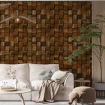 Kit 8 Rolos Papel De Parede Adesivo Cubo De Madeira 3,0M Kit 8 Rolos Papel De Parede Adesivo Cubo De Madeira 3,0M