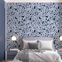 Kit 8 Rolos Papel De Parede Adesivo Granilite Azul 3,0M Kit 8 Rolos Papel De Parede Adesivo Granilite Azul 3,0M