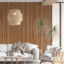 Kit 8 Rolos Papel De Parede Adesivo Madeira Mogno Claro 3,0M