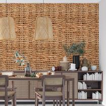 Kit 8 Rolos Papel De Parede Adesivo Palha Trançada 3,0M