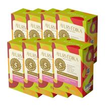 Kit 8 Sabonetes em Barra 100% Vegetais White Tea Ayurvédika