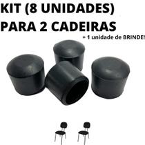 Kit 8 Sapata Ponteira Borracha Resistente 2 Cadeiras 1.1/4 Pol 3,2cm
