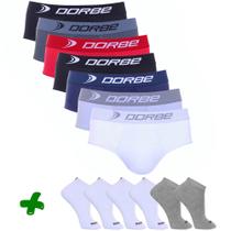 Kit 8 Slip Algodão + 6 Pares Meia Sport Dorbe