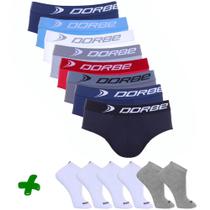 Kit 8 Slip Microfibra + 6 Pares Meia Sport Dorbe