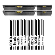Kit 8 Soleira Premium Carbono Black Piano - Todas Marcas