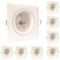 Kit 8 Spot de Led 12W 3000K Branco Quente Quadrado Bivolt - Luz Aconchegante e Econômica