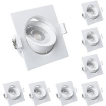 Kit 8 Spot LED Direcionável Quadrado 3W Bivolt Direcional 3000K Luz aconchegante e econômica