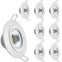 Kit 8 Spot Led Embutir 7w Redondo 6500k Branco Frio - Avant