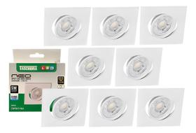 Kit 8 Spot Led Neo Mr16 Embutir Quadrado 5w Taschibra 3000k