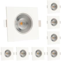 Kit 8 Spot Led Quadrado Direcionável 5W 4000K Bivolt Neutro - Design Sofisticado e Baixo Consumo