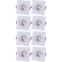 Kit 8 Spot LED Quadrado Embutir 3W 6500K Luz Branca Kit 8 Spot LED Quadrado Embutir 3W 6500K Luz Branca