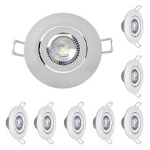 Kit 8 Spot Led Redondo Direcionável 5W 4000K Bivolt