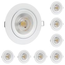 Kit 8 Spot Led Redondo Embutir 12W Branco Frio 6500K Bivolt - Alta Eficiência e Longa Vida Útil