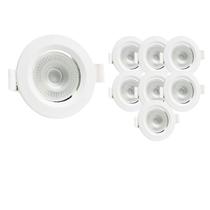 Kit 8 Spot Luminária Led 3w Redondo Embutir 3500K Branco Quente Decoração Casa Loja Sanca Gesso Teto - Super Led