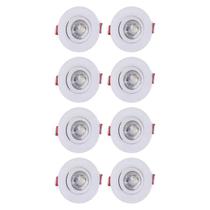 Kit 8 Spots LED Redondo Embutir Teto 3W 6500K Branco Frio Kit 8 Spots LED Redondo Embutir Teto 3W 6500K Branco Frio
