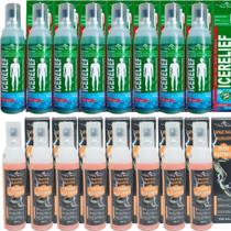 Kit 8 Spray Para Massagem Icerelief 120ml + 8 Spray Peixe Elétrico 120ml