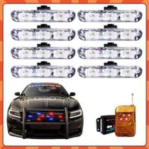 Kit 8 Strobo 24w Grade Automotivo Policia Viatura Giroflex