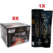 Kit 8 Super Gel 30 Ervas 250g + 1 Pomada Fisio Premium 150g