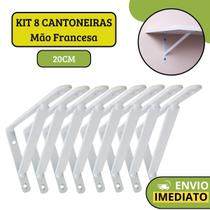 Kit 8 Suporte Mão Francesa Cantoneira Para Sustentar Prateleira 20cm
