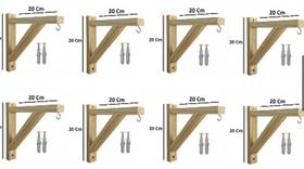 Kit 8 Suportes Plantas Macramê Mãos francesas Madeira Pinus Com Buchas e Parafusos 20x20