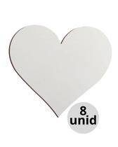 Kit 8 Tábua de Frios Coração MDF 3mm Branco Para Presentes Decoração Mesa Posta Kit 8 Tábua de Frios Coração MDF 3mm Branco Para Presentes Decoração Mesa Posta