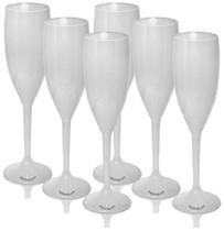 Kit 8 Taças Champagne 170Ml Branco Acrílico