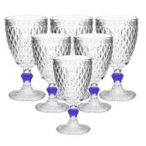 Kit 8 Taças De Vidro Água Suco Vinho Bico Abacaxi Especial Diamond 300ml