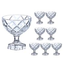 Kit 8 Taças Sobremesas De Vidro Sorvete Pineapple Diamond Diamante 170ml