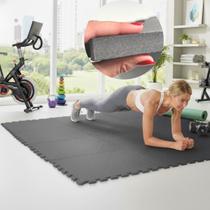 Kit 8 Tapete Tatame EVA Infantil Fitness 50x50cm 20mm 2m² Bordas Exercícios Lutas Yoga Pilates Brincadeiras crianças bebe Atividades Proteção Piso Pet