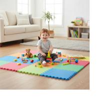 Kit 8 Tapetes Tatames Coloridos EVA 50 x 50 x 1cm com Borda