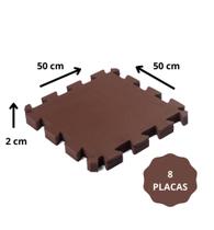 KIT 8 TATAMES EVA 50x50 20mm MARROM