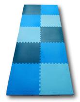 Kit 8 Tatames Eva Tons De Azul Infantil Meninos 50x50x2cm 20mm