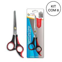 Kit 8 Tesoura P/ Cabelo Desbaste Simple 6 1/2" - 165Mm NYBC