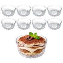 Kit 8 Tigela Bowl Mandala De Vidro Travessa Redonda Sobremesa Fruta Saladeira 400ml
