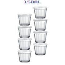 Kit 8 Tigelas de Vidro Americano 150ml Tampa Colorida Nadir Kit 8 Tigelas de Vidro Americano 150ml Tampa Colorida Nadir