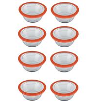 Kit 8 Tigelas Marinex Refratário Redondo Vidro C/ Tampa 2,4L Kit 8 Tigelas Marinex Refratário Redondo Vidro C/ Tampa 2,4L