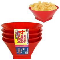 Kit 8 Tigelas Sobremesa Petisqueira 500ml Plástico Vermelho Kit 8 Tigelas Sobremesa Petisqueira 500ml Plástico Vermelho