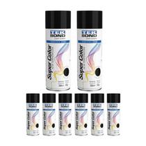 Kit 8 Tinta Spray Alta Temp Preto Brilhante 350ml Tekbond Kit 8 Tinta Spray Alta Temp Preto Brilhante 350ml Tekbond