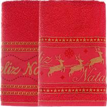 Kit 8 Toalha De Banho Feliz Natal 90% Algodão 400g/m² 68x135cm Bene Casa Vermelho Kit 8 Toalha De Banho Feliz Natal 90% Algodão 400g/m² 68x135cm Bene Casa Vermelho