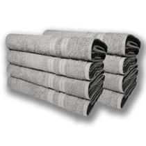 Kit 8 Toalhas De Banho Itália Soft 100% Algodão 430g/m 80x150cm - Cinza