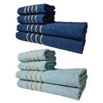 Kit 8 Toalhas Grandes Montreal 4 Banhos 4 Rostos Azul+verde Claro Kit 8 Toalhas Grandes Montreal 4 Banhos 4 Rostos Azul+verde Claro