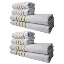Kit 8 Toalhas Grossas E Grandes Dubai 4 Banhos 4 Rostos Branco