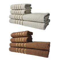 Kit 8 Toalhas Grossas e Grandes Montreal 4 Banhos 4 Rostos Bege+Marrom Kit 8 Toalhas Grossas e Grandes Montreal 4 Banhos 4 Rostos Bege+Marrom