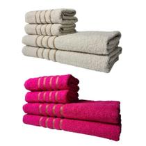 Kit 8 Toalhas Grossas E Grandes Montreal 4 Banhos 4 Rostos Bege+rosa. Kit 8 Toalhas Grossas E Grandes Montreal 4 Banhos 4 Rostos Bege+rosa.