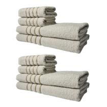 Kit 8 Toalhas Grossas e Grandes Montreal 4 Banhos 4 Rostos Bege Kit 8 Toalhas Grossas e Grandes Montreal 4 Banhos 4 Rostos Bege