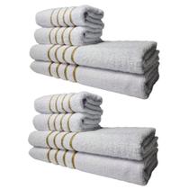 Kit 8 Toalhas Grossas E Grandes Montreal 4 Banhos 4 Rostos Branco